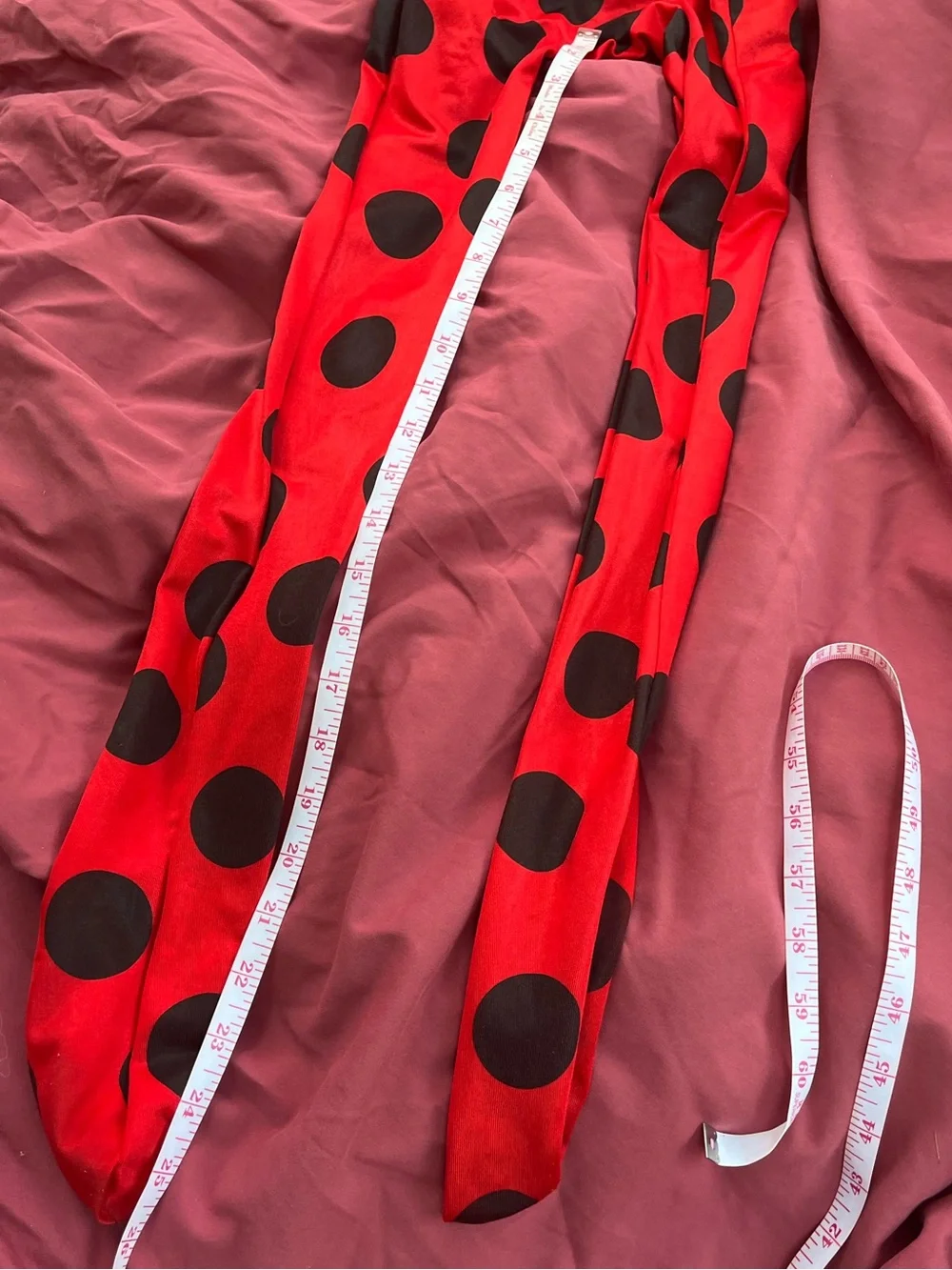 Miraculous Ladybug Girl costume bodysuit covers hands and feet / footie L 6